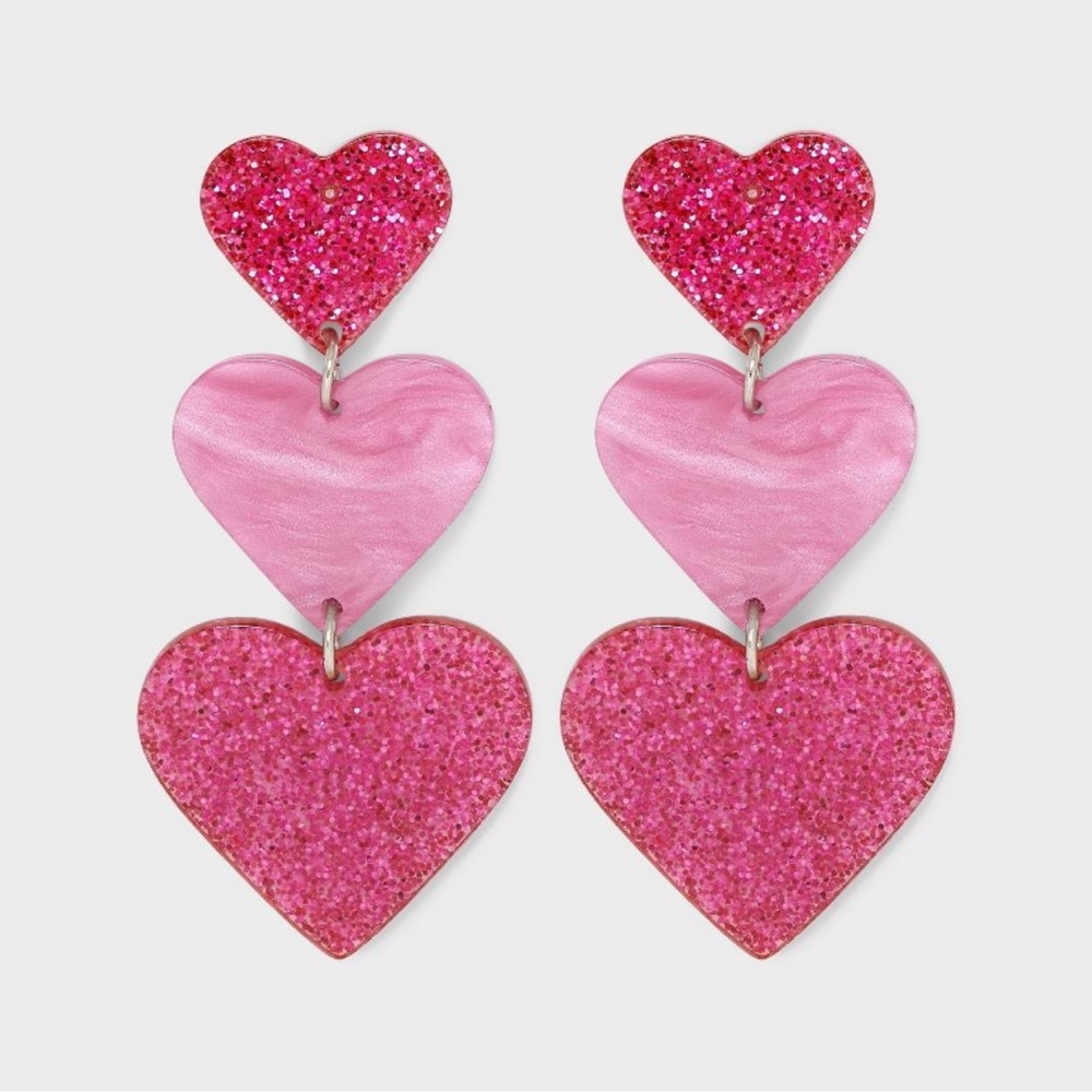 heart-shaped drop earrings